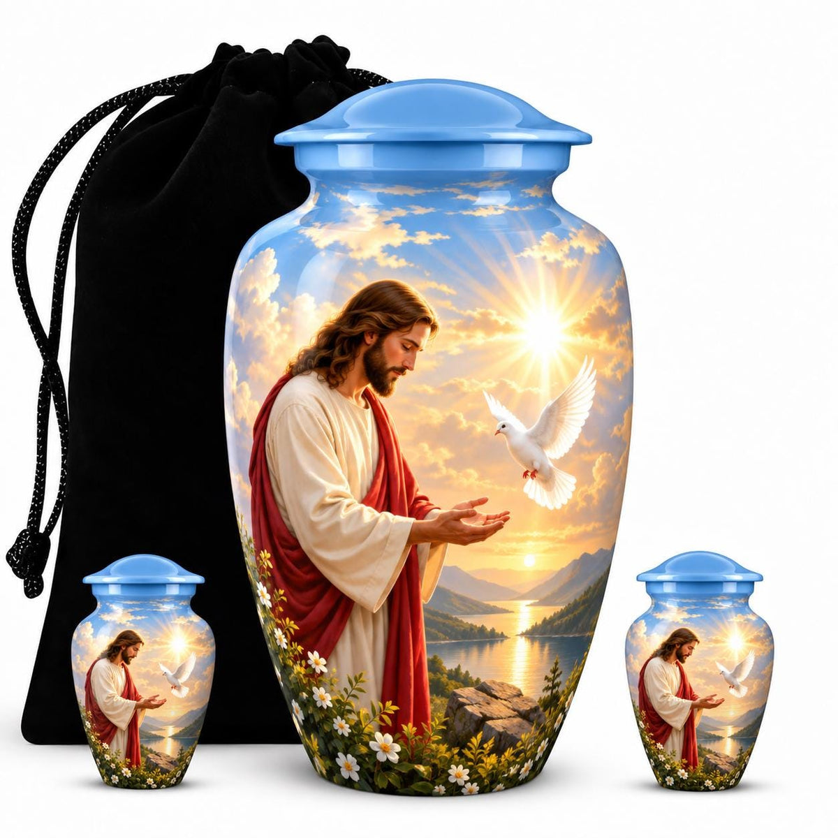 Personalized Jesus Memorial Urn - Christian Cremation Urn