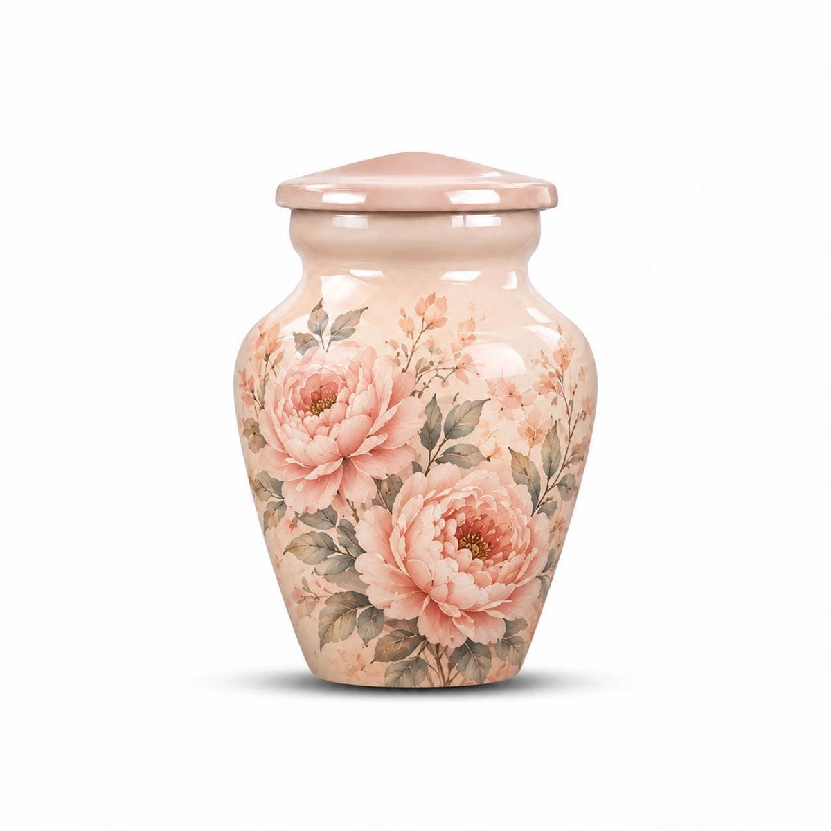 Personalized Floral Cremation Urn - Pink Flower Memorial