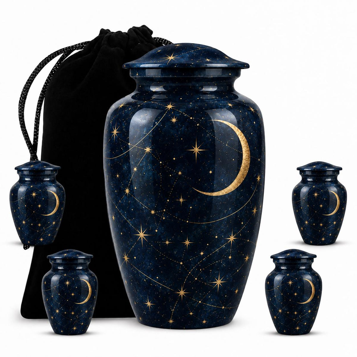 Personalized Celestial Cremation Urn - Moon & Stars Memorial