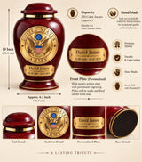 Personalized Army Memorial Urn - Veteran Cremation Urn