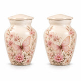 Personalized Butterfly Memorial Urn For Mom - Pink Floral Urn