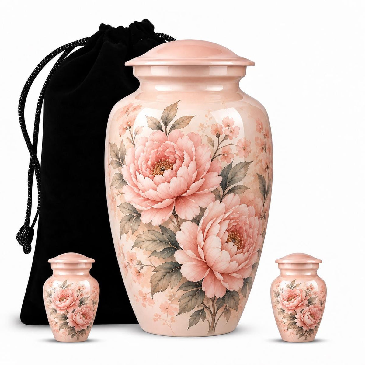 Personalized Floral Cremation Urn - Pink Flower Memorial