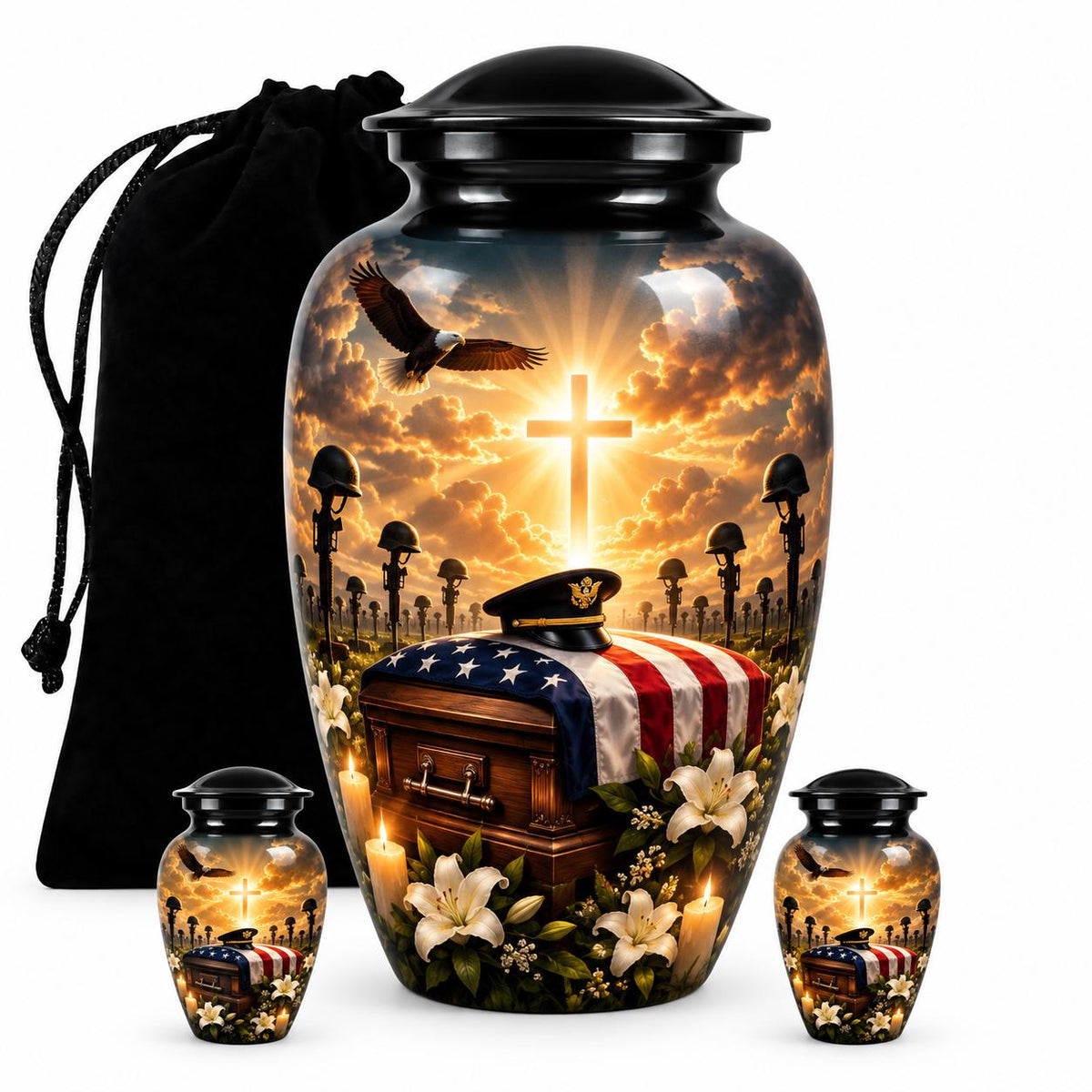 Personalized Military Memorial Urn - Veteran Cremation Urn