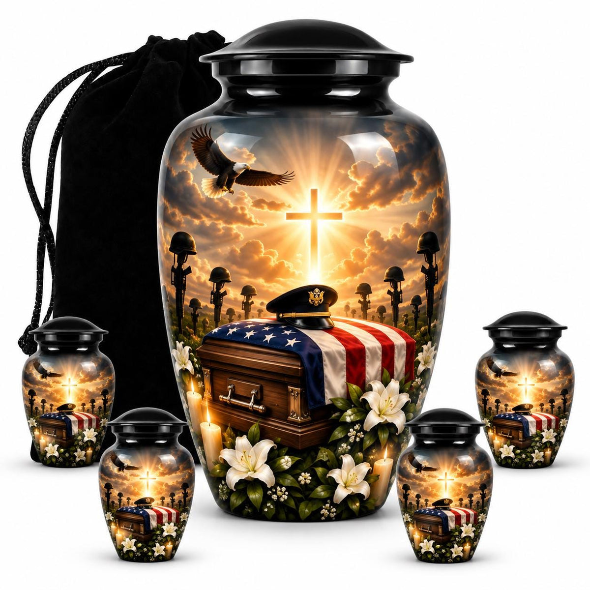 Personalized Military Memorial Urn - Veteran Cremation Urn