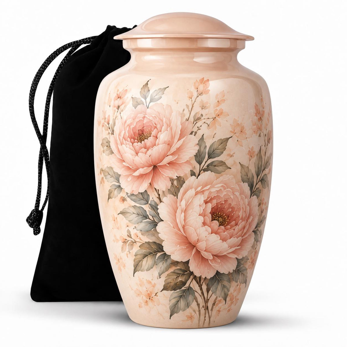Personalized Floral Cremation Urn - Pink Flower Memorial