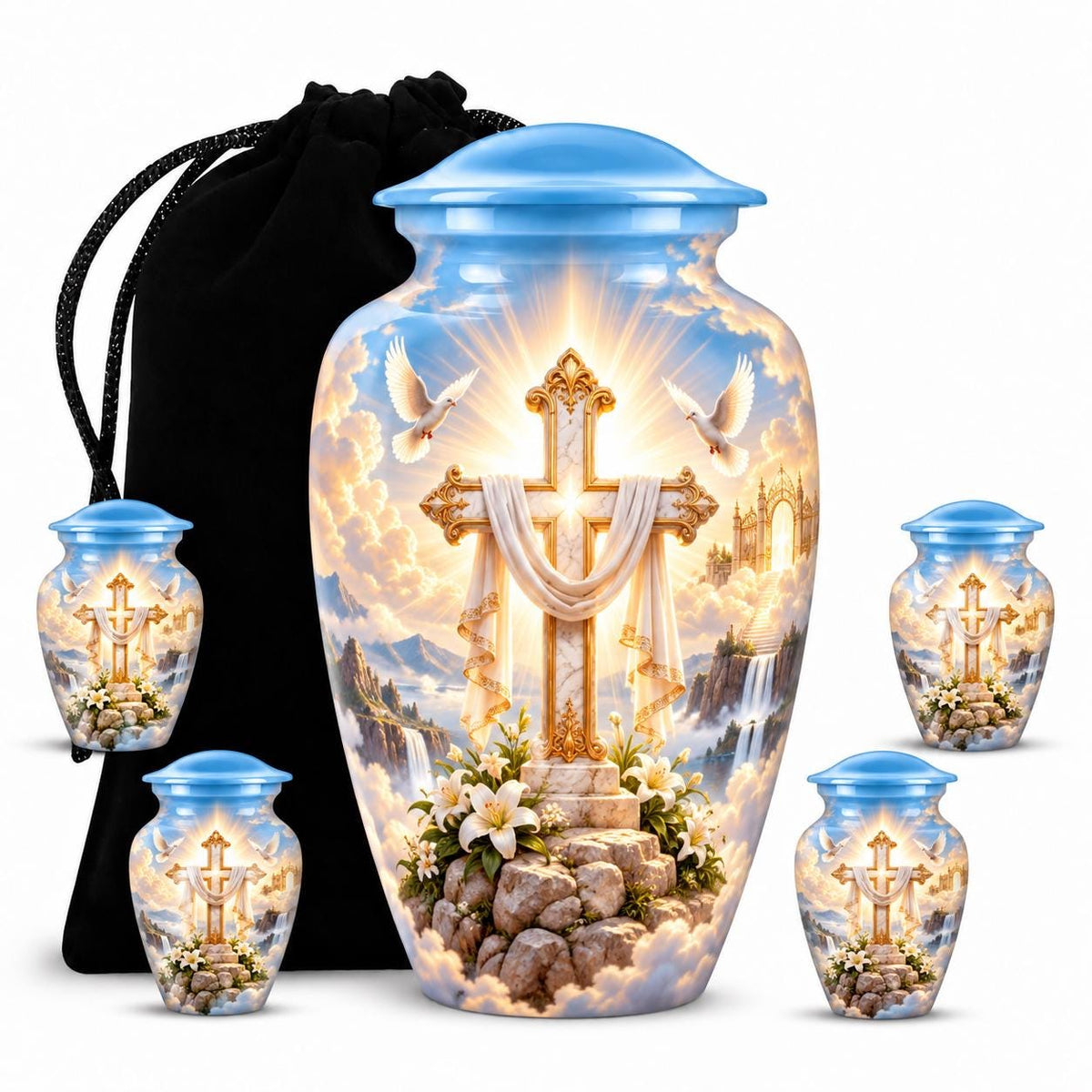 Personalized Cross Cremation Urn - Christian Memorial Urn