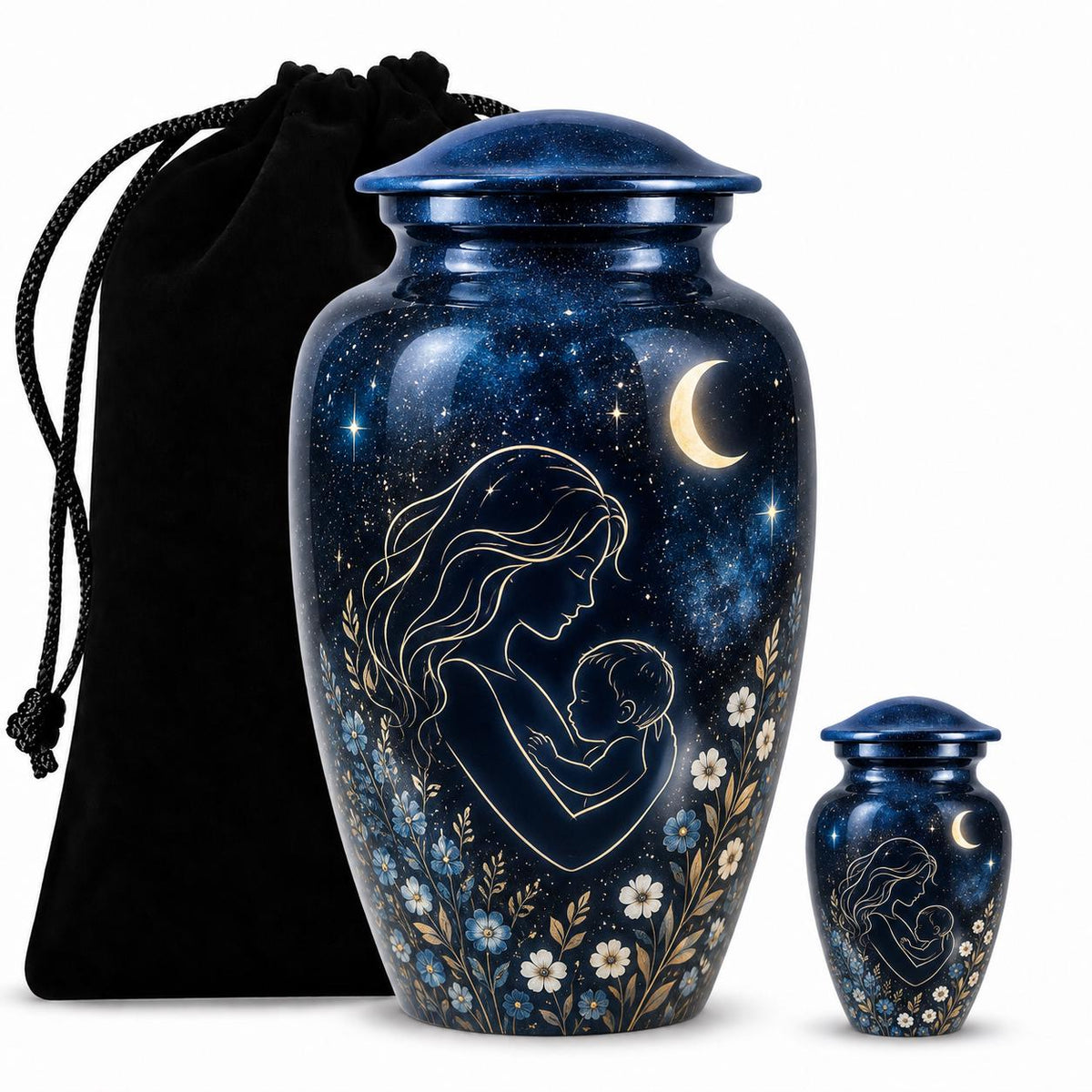 Personalized Mother & Child Memorial Urn - Moonlight Urn