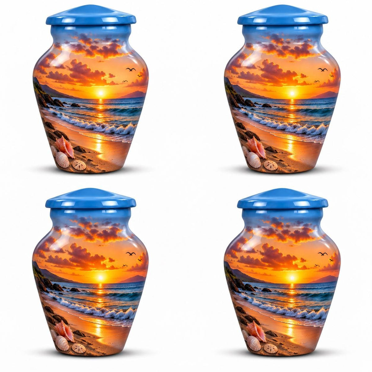 Personalized Beach Cremation Urn - Sunset Ocean Memorial