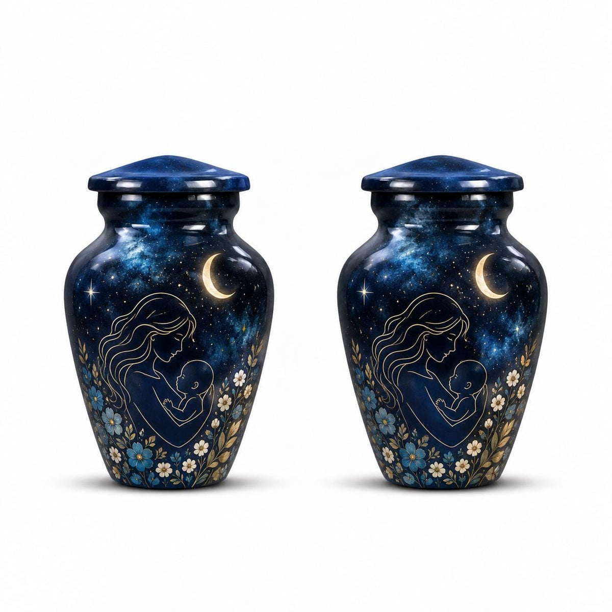 Personalized Mother & Child Memorial Urn - Moonlight Urn