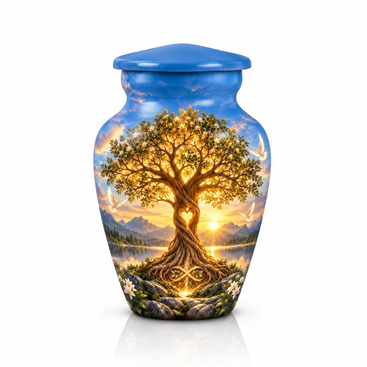 Personalized Tree of Life Cremation Urn - Sunset Memorial