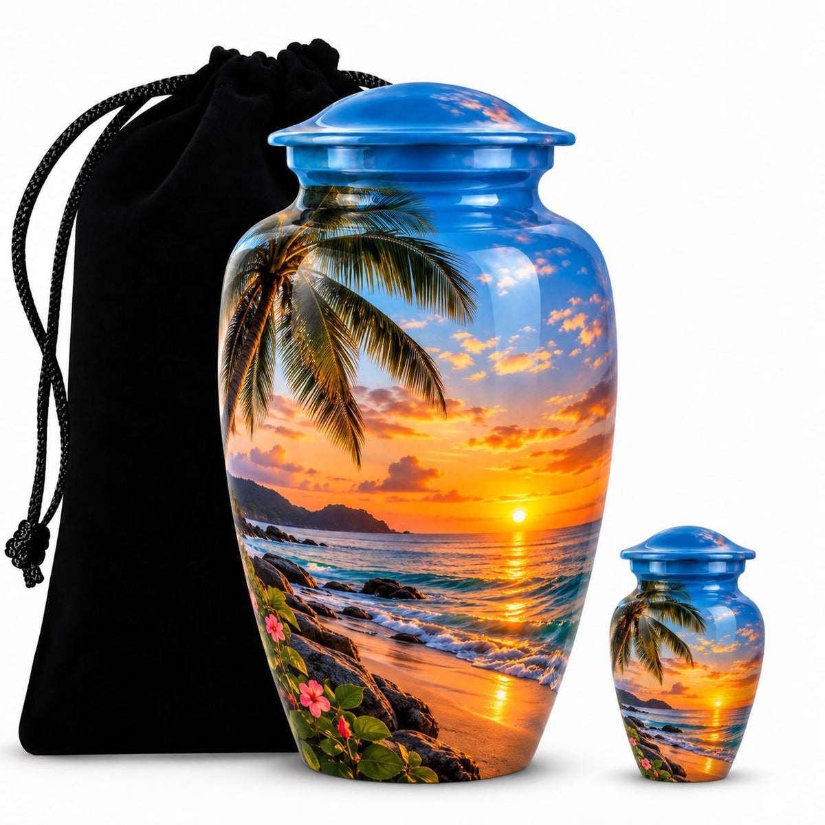 Personalized Beach Memorial Urn - Sunset Cremation Urn