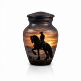Cow Boy Cremation Urn - Horse Memorial Urn For Adult Ashes