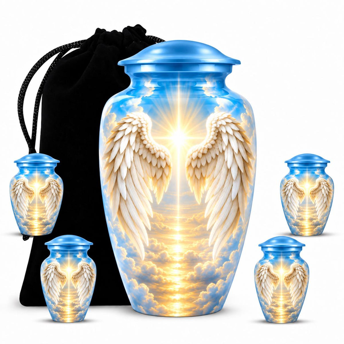 Personalized Angel Wings Cremation Urn - Heaven Memorial