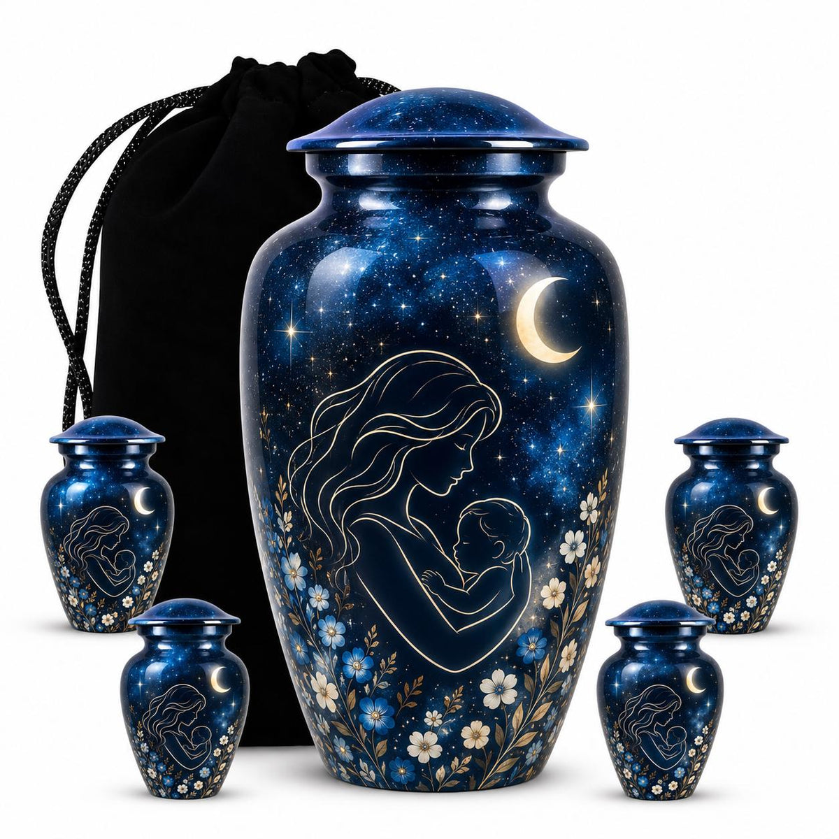 Personalized Mother & Child Memorial Urn - Moonlight Urn