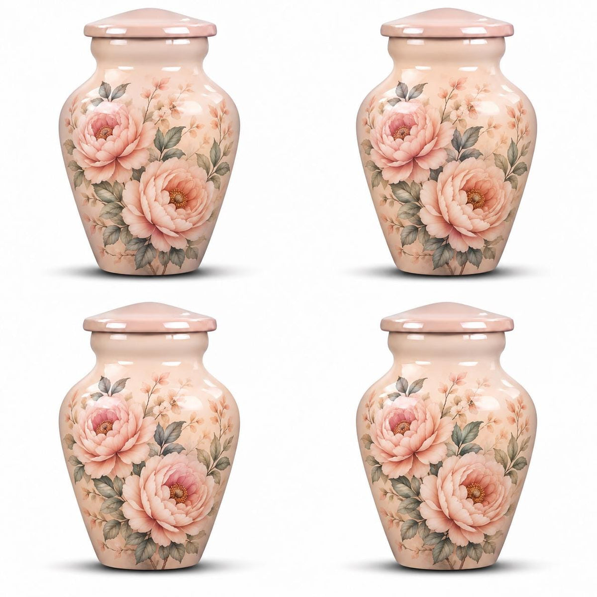 Personalized Floral Cremation Urn - Pink Flower Memorial