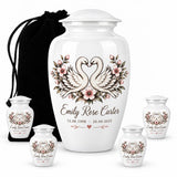 Personalized Swan Cremation Urn - Couple Memorial Urn