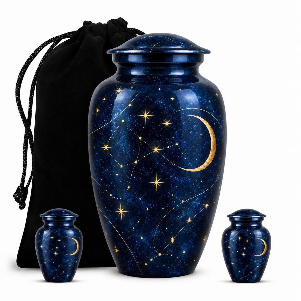 Personalized Celestial Cremation Urn - Moon & Stars Memorial