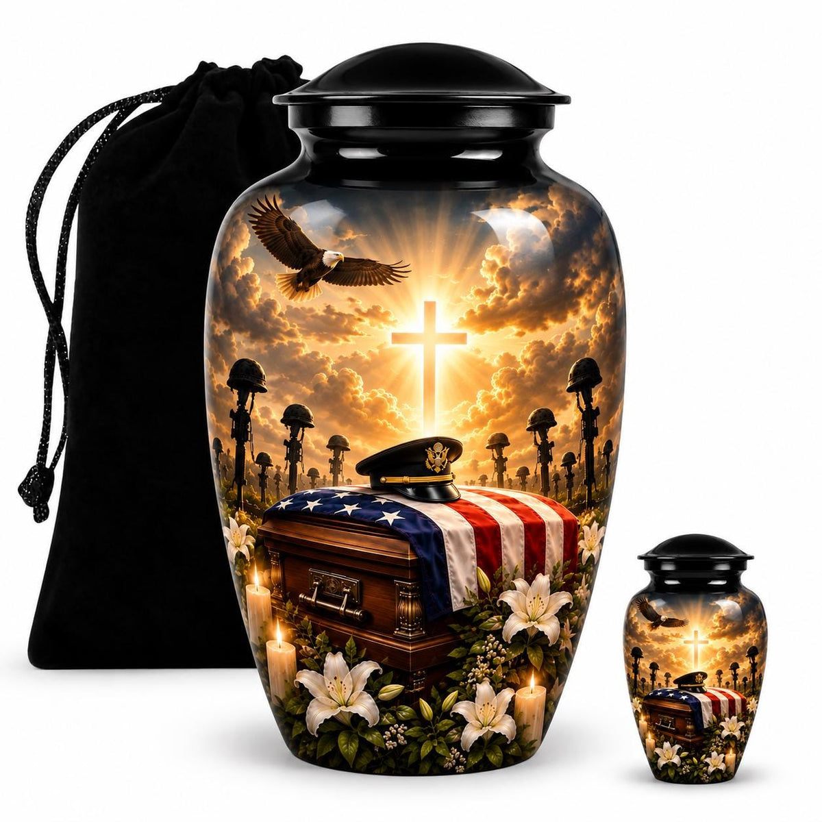 Personalized Military Memorial Urn - Veteran Cremation Urn