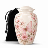 Personalized Butterfly Memorial Urn For Mom - Pink Floral Urn