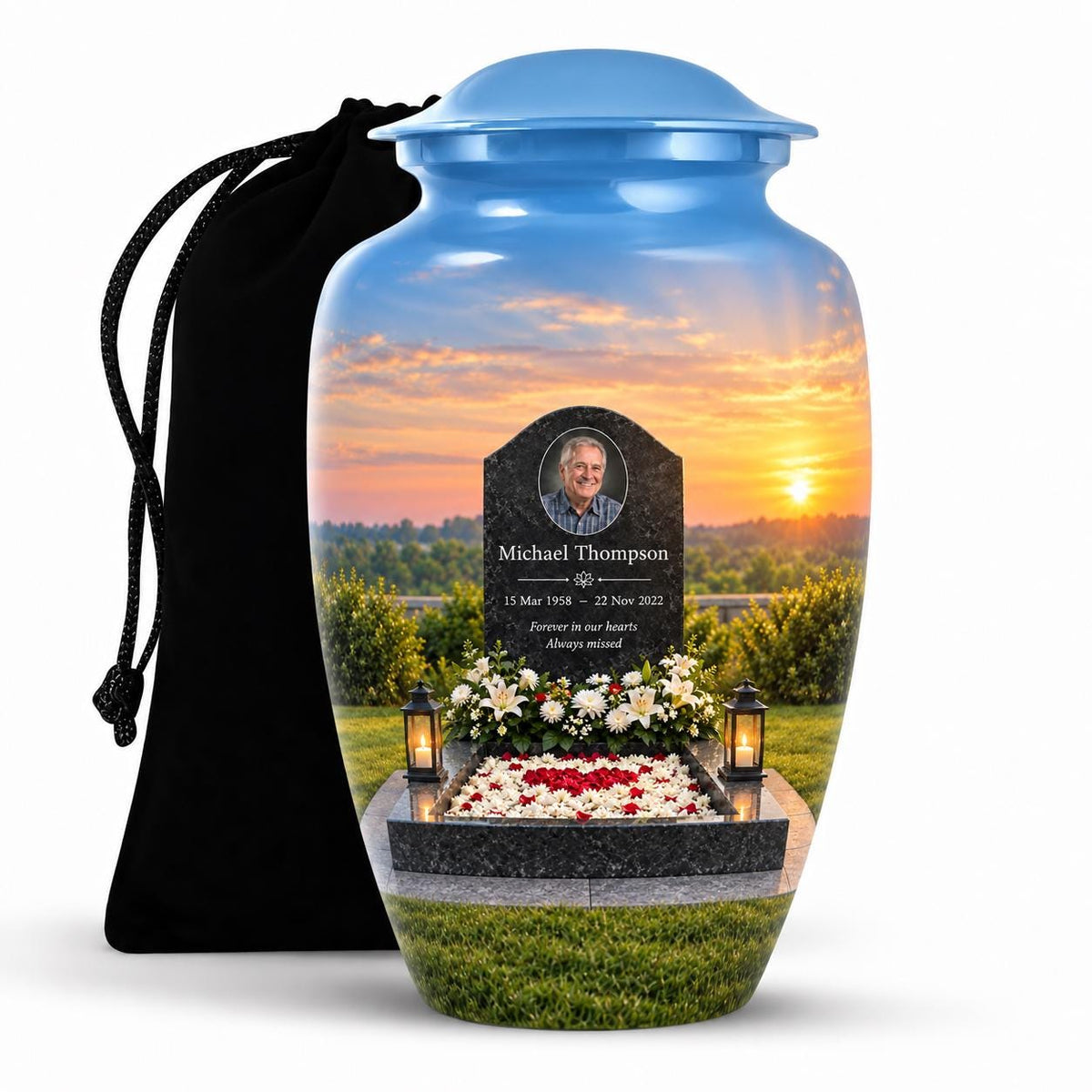 Custom Photo Memorial Urn - Personalized Cremation Urn