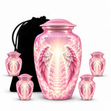 Personalized Pink Angel Wings Urn For Mom - Heaven Urn