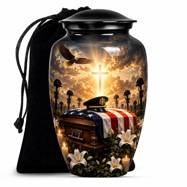 Personalized Military Memorial Urn - Veteran Cremation Urn