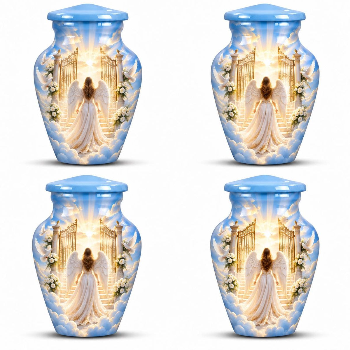 Personalized Heaven Angel Wings Urn For Mom - Cremation Urn