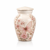 Personalized Butterfly Memorial Urn For Mom - Pink Floral Urn