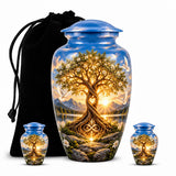 Personalized Tree of Life Cremation Urn - Sunset Memorial