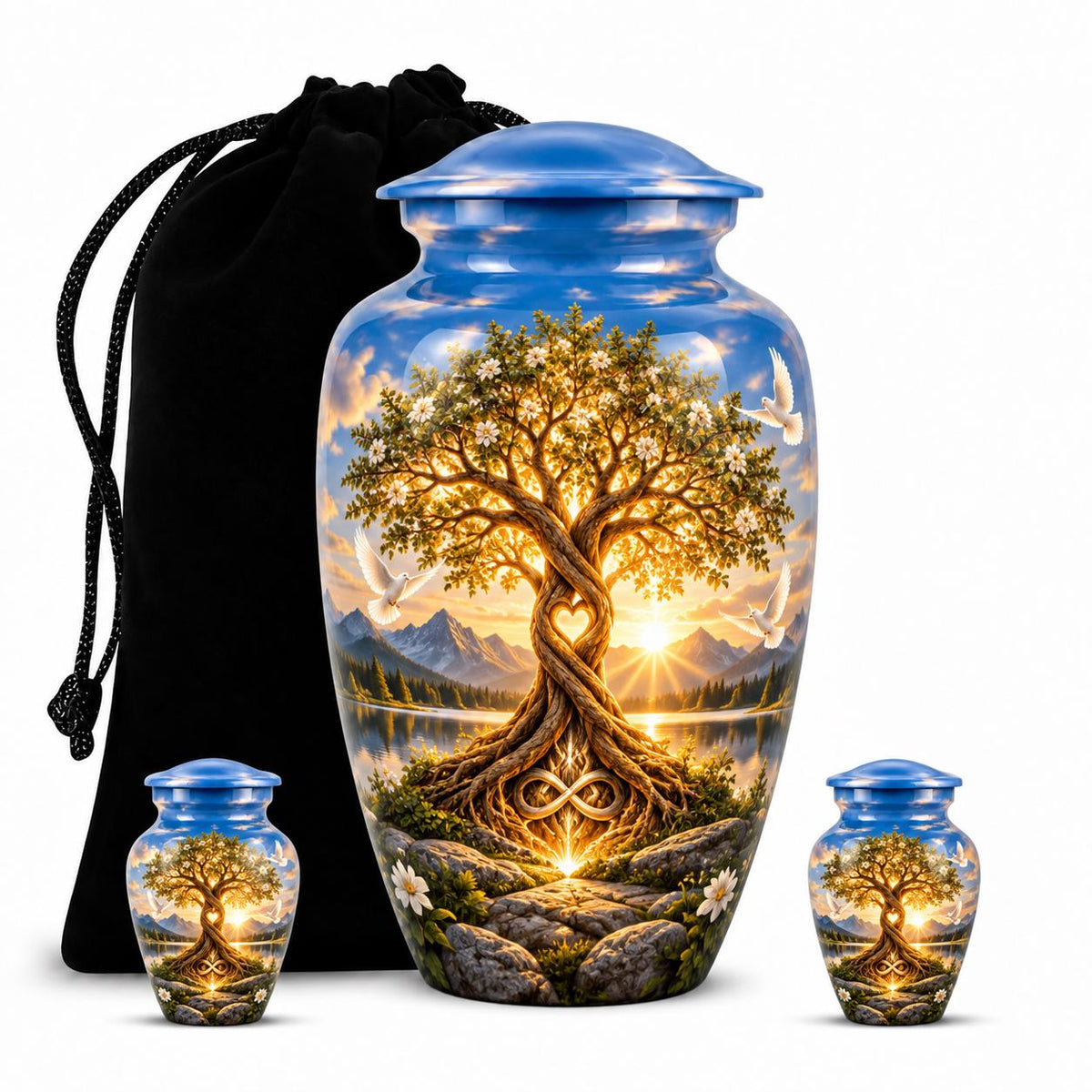Personalized Tree of Life Cremation Urn - Sunset Memorial