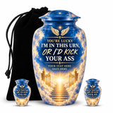 Personalized Heaven Angel Wings Cremation Urn – Funny Memorial Tribute (Adult Ashes)