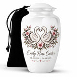 Personalized Swan Cremation Urn - Couple Memorial Urn