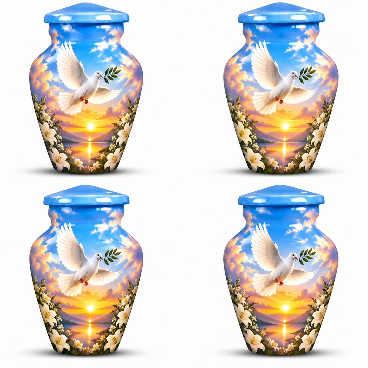Personalized Dove Memorial Urn - Peaceful Sunset Urn