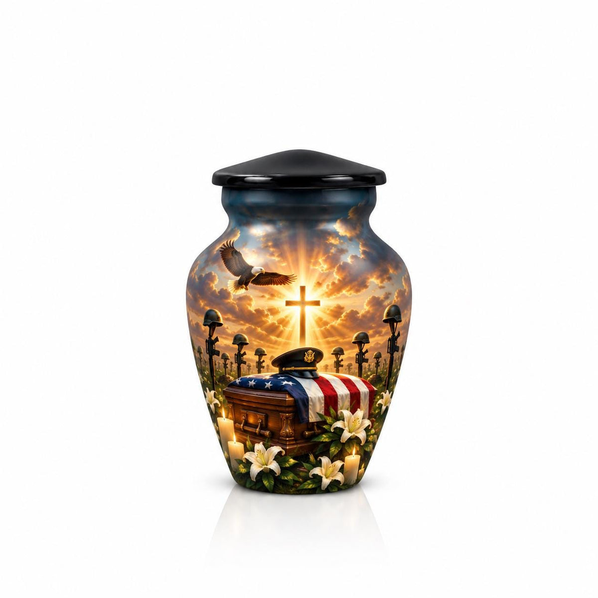 Personalized Military Memorial Urn - Veteran Cremation Urn