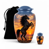 Personalized Horse Memorial Urn - Sunset Equestrian Urn