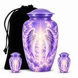Personalized Purple Angel Wings Urn - Heaven Cremation Urn