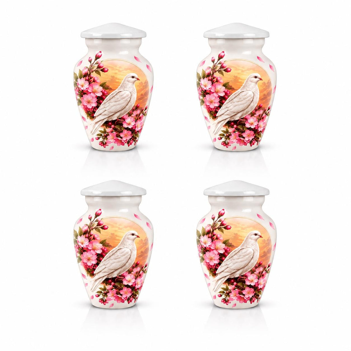 Personalized Dove Memorial Urn For Mom - Cherry Blossom