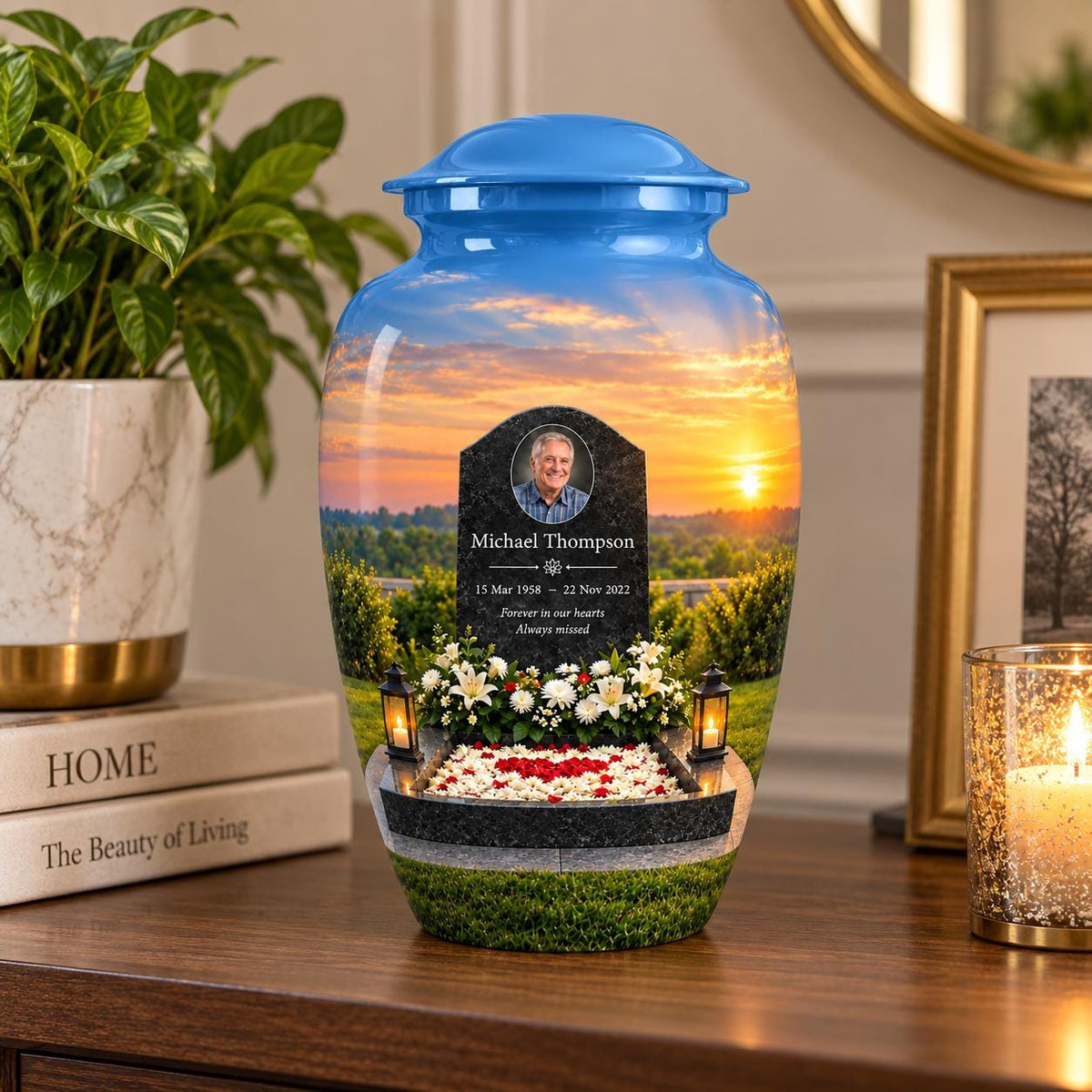 Custom Photo Memorial Urn - Personalized Cremation Urn