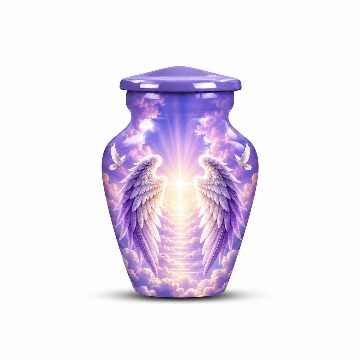 Personalized Purple Angel Wings Urn - Heaven Cremation Urn