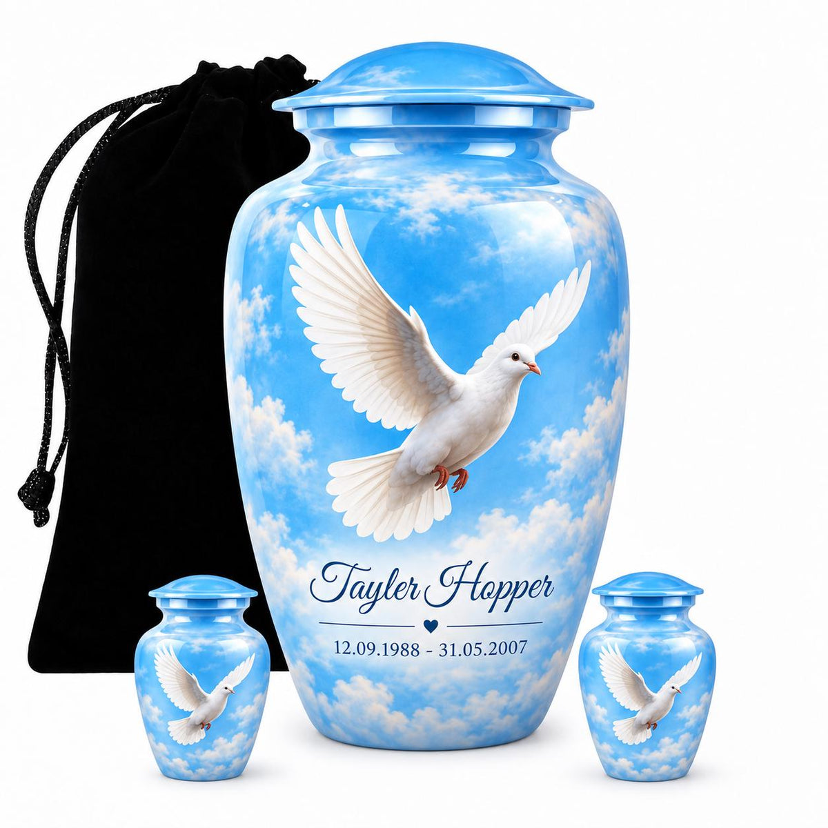 Personalized Dove Memorial Urn - Heaven Urn For Mom