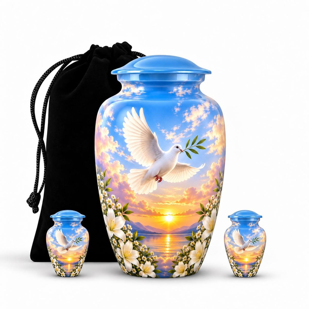 Personalized Dove Memorial Urn - Peaceful Sunset Urn
