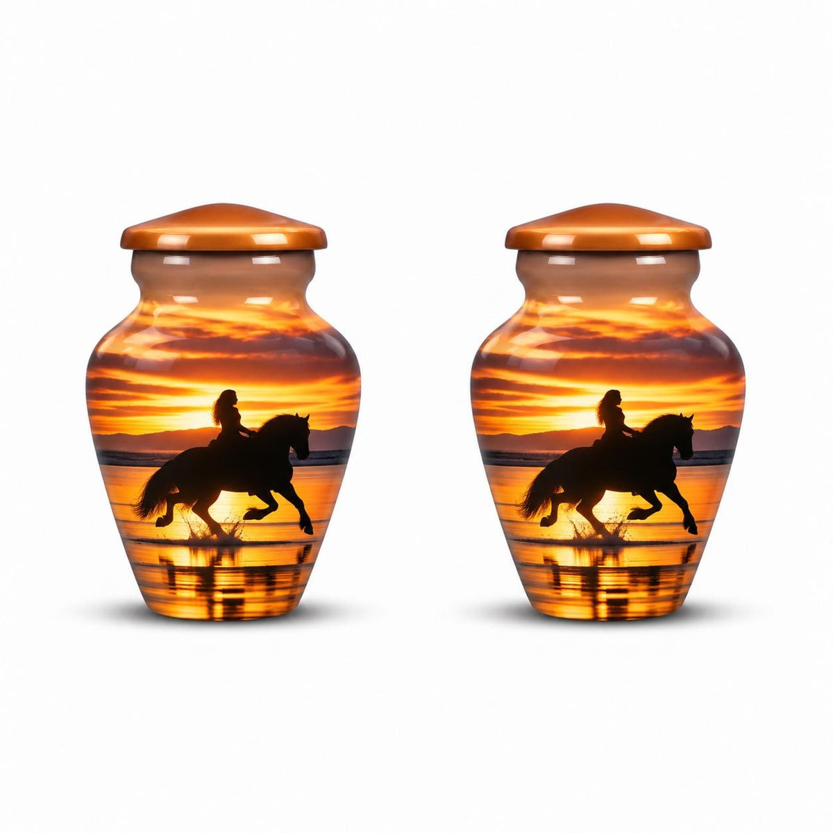 Personalized Horse Memorial Urn - Equestrian Cremation Urn