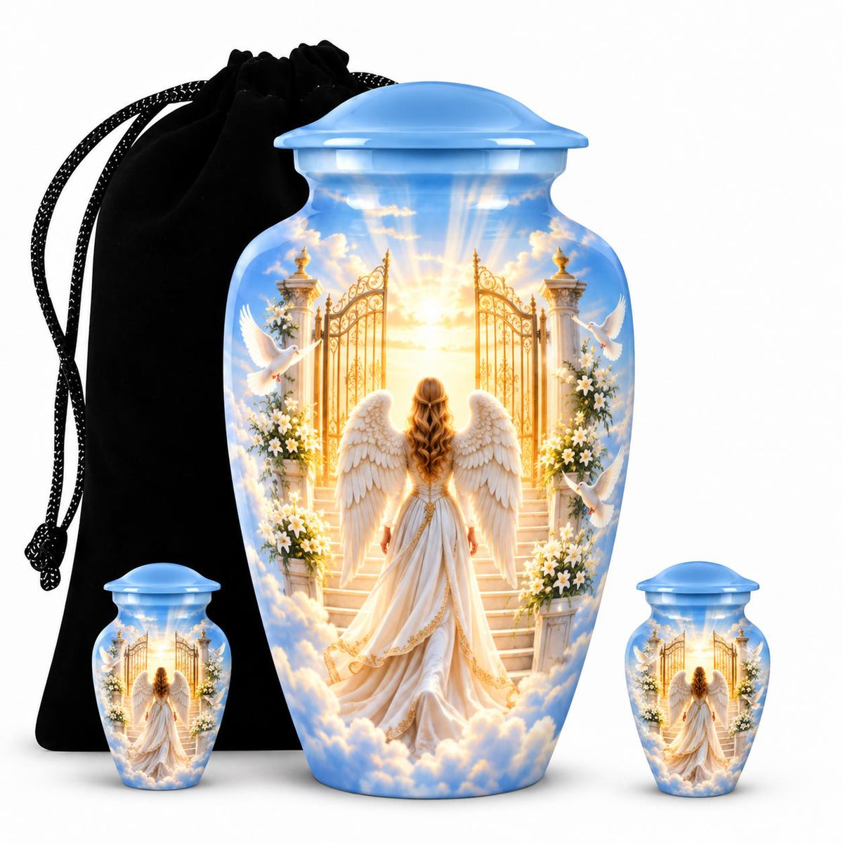 Personalized Heaven Angel Wings Urn For Mom - Cremation Urn