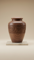 Custom-engraved walnut hardwood urn
