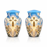 Personalized Cross Memorial Urn - Dove & Heaven Theme