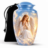 Personalized Angel Urn For Mom Ashes - Heaven Theme Cremation Urn For Adult Ashes