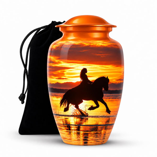 Personalized Horse Memorial Urn - Equestrian Cremation Urn
