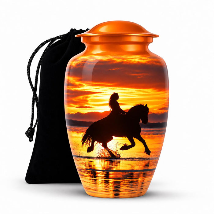 Personalized Horse Memorial Urn - Equestrian Cremation Urn