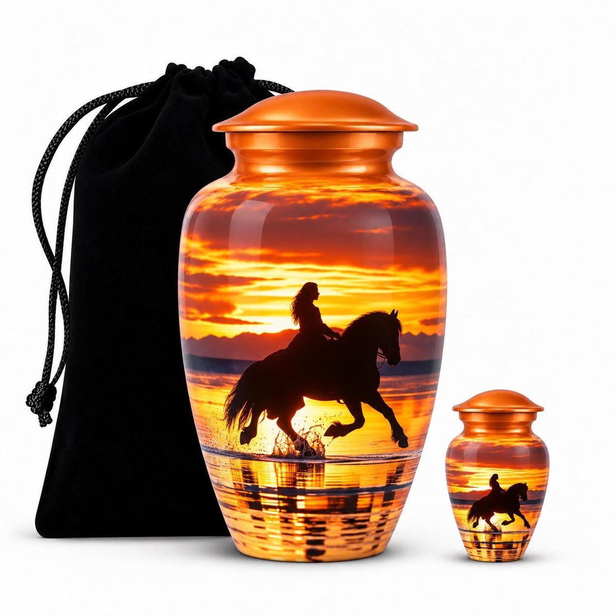 Personalized Horse Memorial Urn - Equestrian Cremation Urn