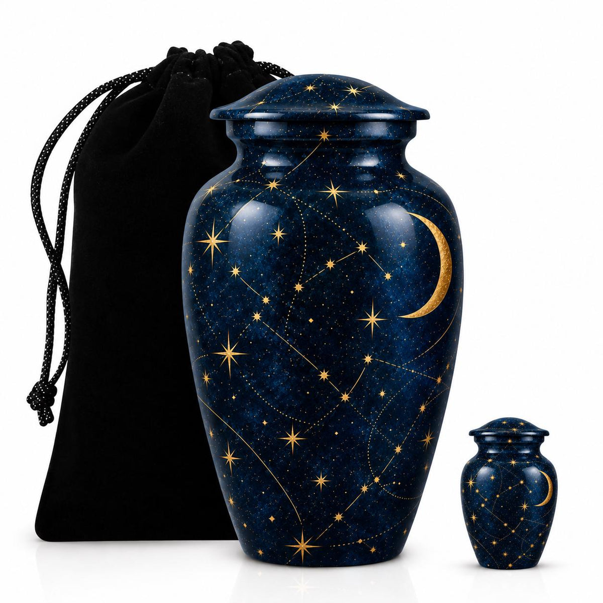 Personalized Celestial Cremation Urn - Moon & Stars Memorial